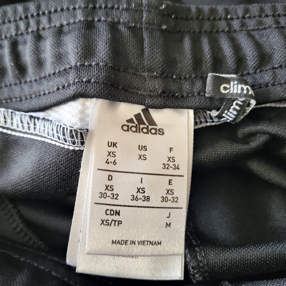 ADIDAS Black & White Striped Track Pants With Zip Legs- Women's XS (4-6) - Picture 6 of 6